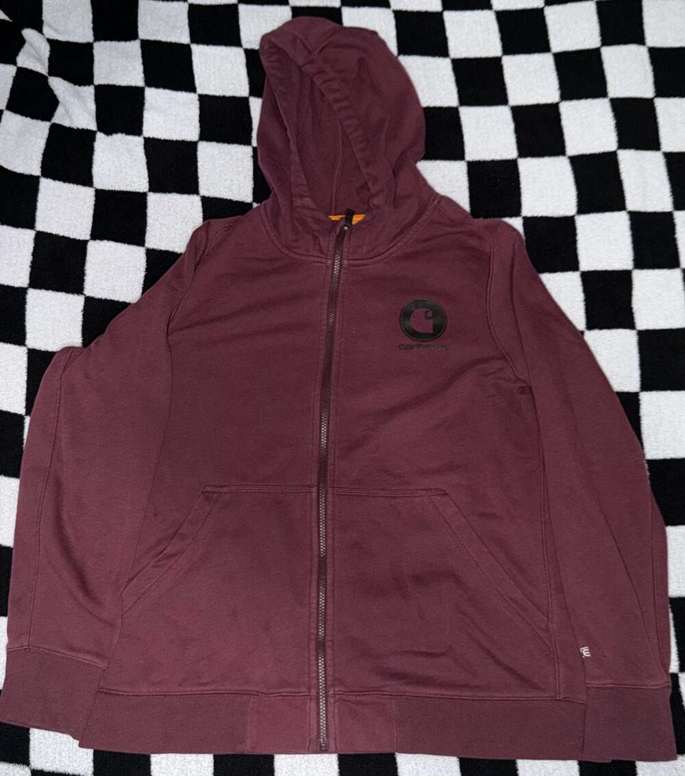 Carhartt Kids Force Delmont Full-Zip Hoodie - Maroon XL (16-18)